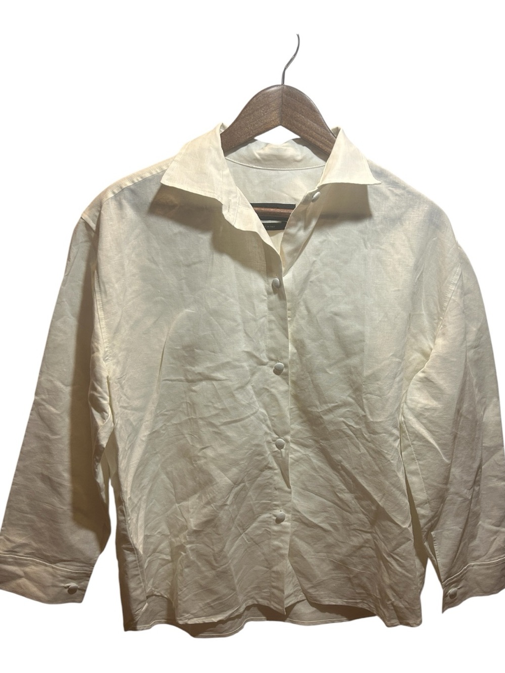 Marta Scarampi Torino White‎ Linen Blend Oversized Button Front XL Made in Italy